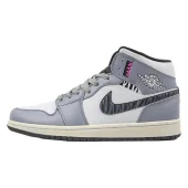 Air Jordan 1 Mid "White/Grey/Black"