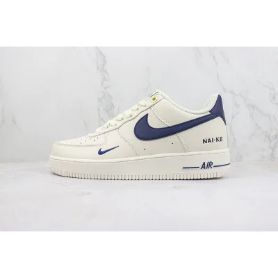 Nike Air Force 1 Low "NAI-KE Cream/Dark Blue" фото № 2