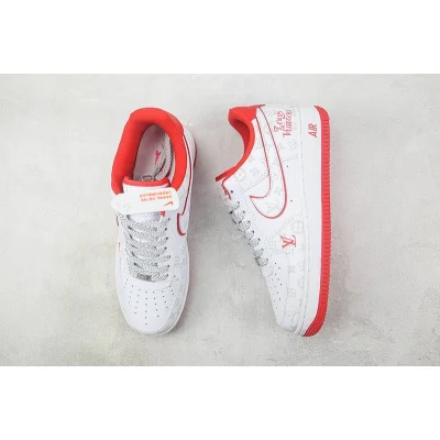 Louis Vuitton x Nike Air Force 1 Low "White/Red/Sliver" фото № 7