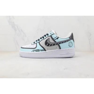Nike Air Force 1 07 Low "Blue/Black Graffiti/Grey" фото № 2
