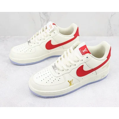 Louis Vuitton x Nike Air Force 1 Low "White/Red/Metallic Gold/Blue" фото № 5