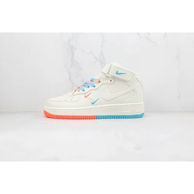 Nike Air Force 1 Mid "Beige/Orange/Blue" фото № 2
