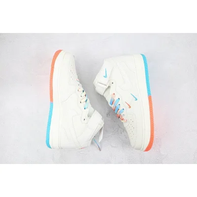Nike Air Force 1 Mid "Beige/Orange/Blue" фото № 5