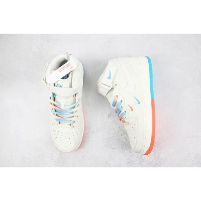 Nike Air Force 1 Mid "Beige/Orange/Blue" фото № 6