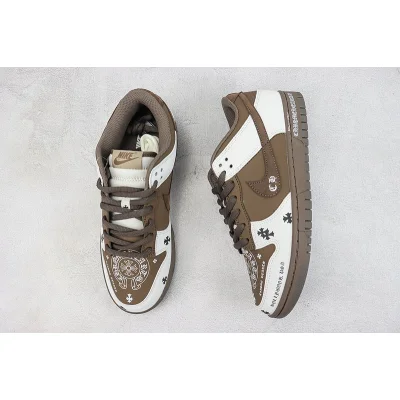 Chrome Hearts x Nike Dunk Low "White/Brown" фото № 6