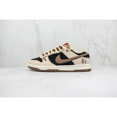 Nike Dunk Low Custom "Black/Dark Brown/Beige" фото № 2