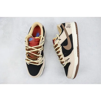 Nike Dunk Low Custom "Black/Dark Brown/Beige" фото № 6