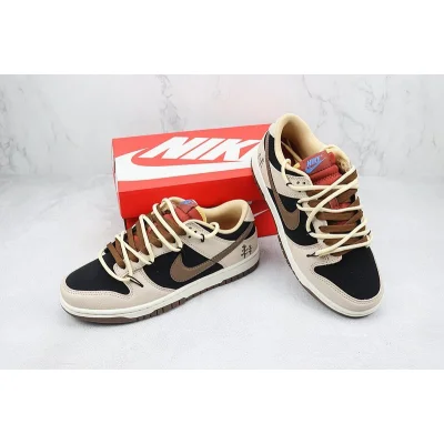 Nike Dunk Low Custom "Black/Dark Brown/Beige" фото № 7