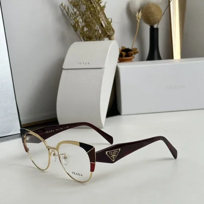 Оправа для очков Prada Round Shaped With Top Colorful Stripes "Brown/Gold" фото № 3