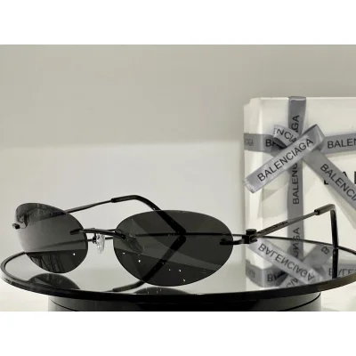 Солнцезащитные очки Balenciaga No Frame Thin Temples "Black" фото № 2