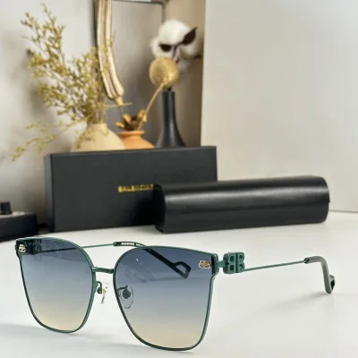 Солнцезащитные очки Balenciaga Thin Temples With Logo "Blue/Brown" фото № 2