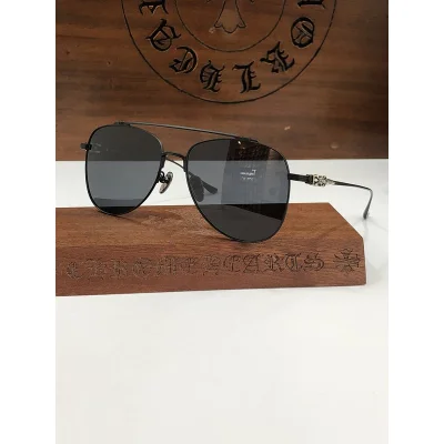 Солнцезащитные очки Chrome Hearts Thin Temples With Ornament "Black" фото № 2