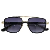 Солнцезащитные очки Chrome Hearts Aviator Shaped Temples Decorated By Crosses "Black/Gold"