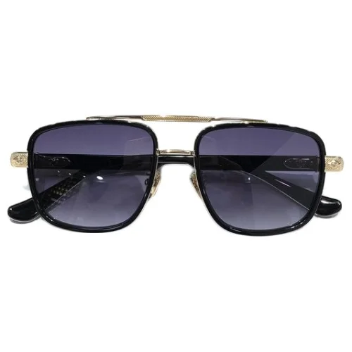 Солнцезащитные очки Chrome Hearts Aviator Shaped Temples Decorated By Crosses "Black/Gold"