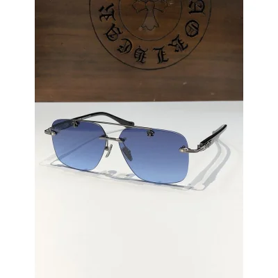 Солнцезащитные очки Chrome Hearts Lenses Decorated By Symbol Front "Blue" фото № 2