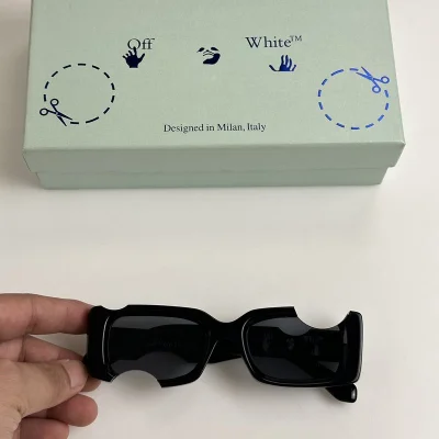 Солнцезащитные очки Off White Frame Without Piece "Black" фото № 2