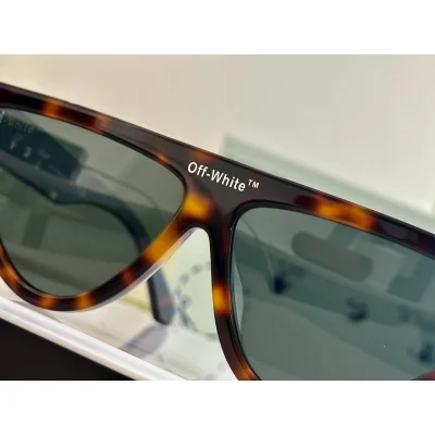 Солнцезащитные очки Off White Front Middle Inscription "Brown/Blue" фото № 5