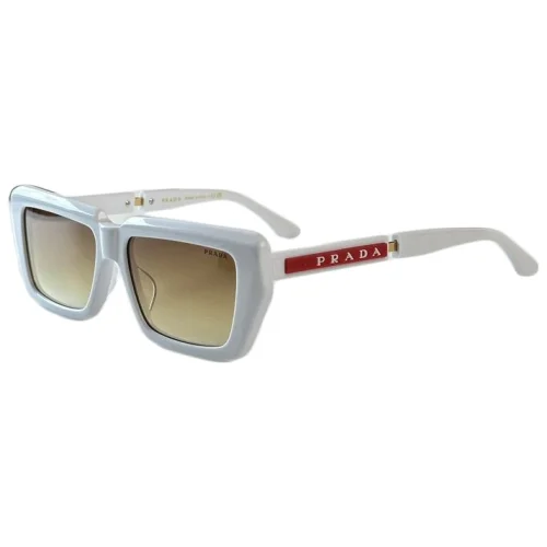 Солнцезащитные очки Prada Big Logo White Letters In Red Rectangle On Frame "White"