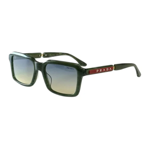 Солнцезащитные очки Prada Frame With Logo In Red Rectangle "Green"