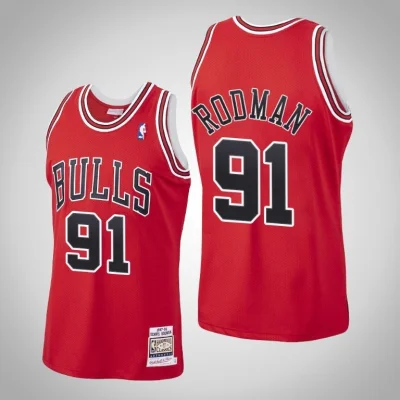 Баскетбольная Джерси Mitchell And Ness Chicago Bulls 97-98 №91 Dennis Rodman "Red" фото № 2