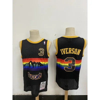 Баскетбольная Джерси Mitchell And Ness Denver Nuggets №3 Allen Iverson "Black" фото № 2
