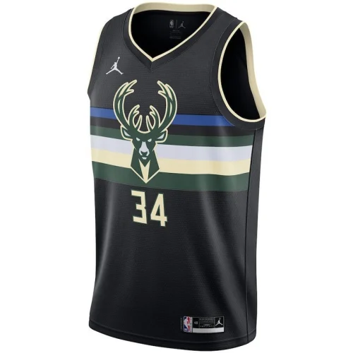 Баскетбольная Джерси NBA Milwaukee Bucks 21 №34 Giannis Antetokounmpo "Black"