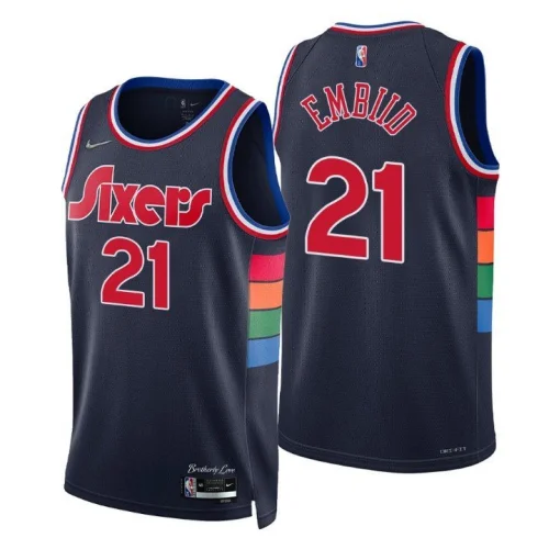 Баскетбольная Джерси Nike Philadelphia 76ers 21-22 №21 Joel Embiid "Blue"