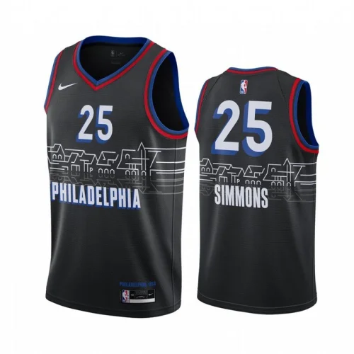 Баскетбольная Джерси Nike Philadelphia 76ers 21 №25 Ben Simmons "Black"