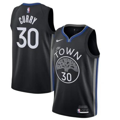Баскетбольная Джерси Nike Golden State Warriors 19-20 №30 Stephen Curry With Logo "Black" фото № 9