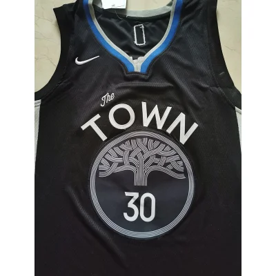 Баскетбольная Джерси Nike Golden State Warriors 19-20 №30 Stephen Curry With Logo "Black" фото № 7