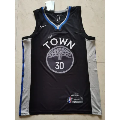 Баскетбольная Джерси Nike Golden State Warriors 19-20 №30 Stephen Curry With Logo "Black" фото № 8