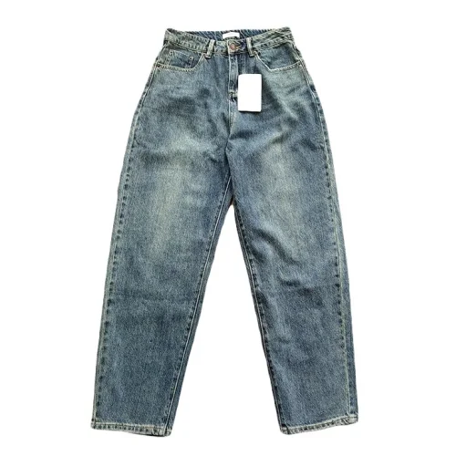 Джинсы Celine With Yellow Logo "Blue/Gray"