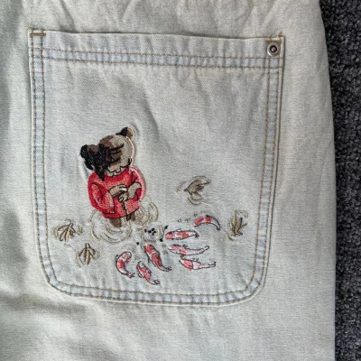 Джинсы Derschutze Stitch "Off-White/Pink" фото № 3