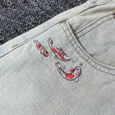 Джинсы Derschutze Stitch "Off-White/Pink" фото № 5