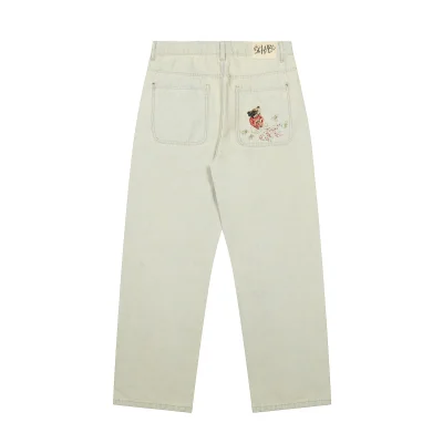 Джинсы Derschutze Stitch "Off-White/Pink" фото № 2