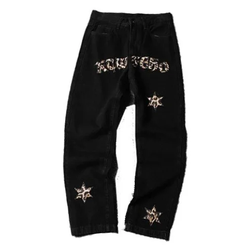 Джинсы Gallery Dept Leopard Stars "Black"