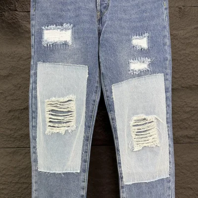 Джинсы Gallery Dept Light Blue Patches "Blue" фото № 5