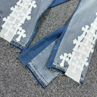 Джинсы Gallery Dept x Chrome Hearts Denim "White Cross" фото № 3