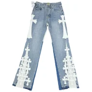Джинсы Gallery Dept x Chrome Hearts Denim "White Cross"