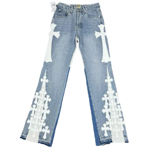 Джинсы Gallery Dept x Chrome Hearts Denim "White Cross"
