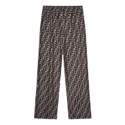 Штаны Fendi With Black Letter Print "Brown" фото № 8