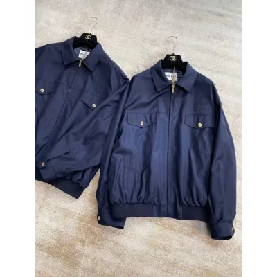 Куртка-бомбер Miu Miu Frontside Dark Blue Miu Miu Logotype "Blue" фото № 3