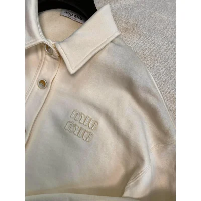 Бомбер Miu Miu Frontside Beige And Brown Logo Miu Miu "Beige" фото № 6