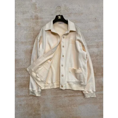 Бомбер Miu Miu Frontside Beige And Brown Logo Miu Miu "Beige" фото № 3