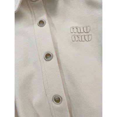 Бомбер Miu Miu Frontside Beige And Brown Logo Miu Miu "Beige" фото № 2