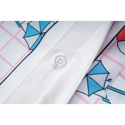 Рубашка Casablanca Plaid and Umbrellas "Blue" фото № 3