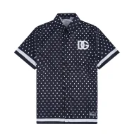 Рубашка Dolce Gabbana Dotted Print With Edge Stripes "Black"