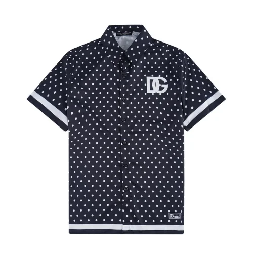 Рубашка Dolce Gabbana Dotted Print With Edge Stripes "Black"