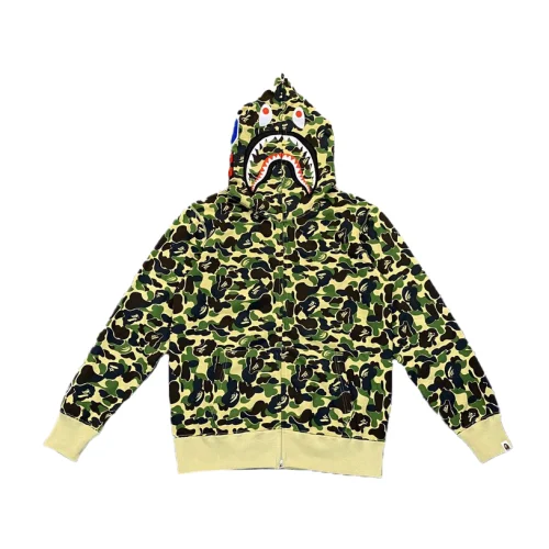 Худи A Bathing Ape Hood With A Pattern ZIP "Green/Black"