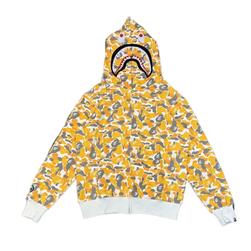 Худи A Bathing Ape Spotted With Hood ZIP "Orange/Gray"